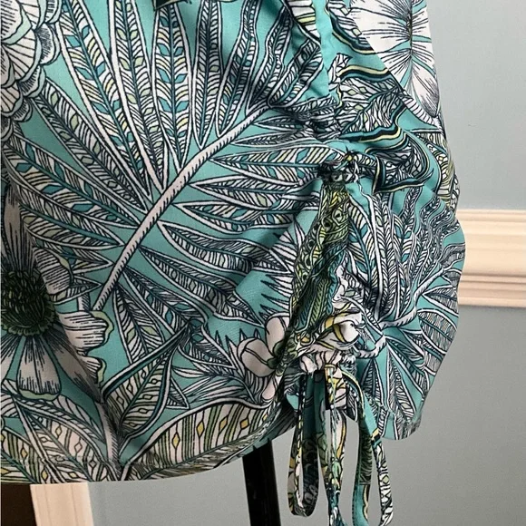 Teal Top NWOT Hummingbird Blouse Spring Floral TunicTop Floral Bird Top - Picture 14 of 14